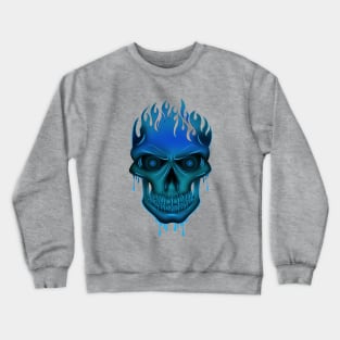 Flame Skull - Blue Crewneck Sweatshirt